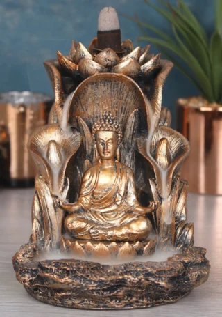 Bronze Finish Buddha Backflow Incense Burner