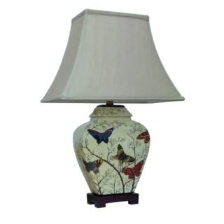 Pair of Butterfly and Blossom Jar Lamps, Porcelain - Image 3
