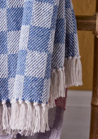 Recycled Cotton Check Throw, 125 x 150cm - Image 3