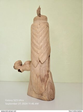 Vintage Giant Cockatiel, Wood Sculpture/Figurine, 46cm - Image 5