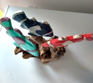 Hand-crafted 3 Fish on Driftwood Figurine, 22cm - Image 5