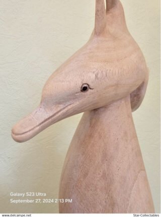 Vintage DOLPHINS On CORAL, Wood Sculpture/Figurine, 50cm - Image 5