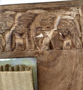 Handcarved Wood Elephant Photo Frame - Image 3