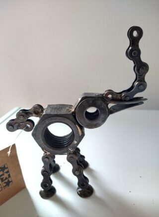 Metal Bike Chain Elephant Figurine, 14cm