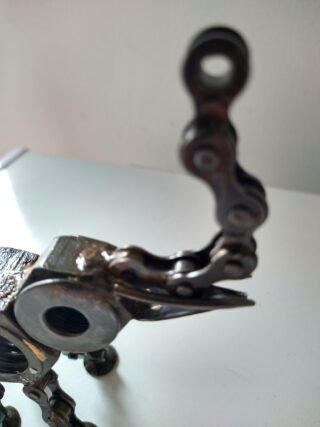 Metal Bike Chain Elephant Figurine, 14cm - Image 2