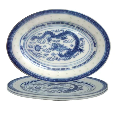 Rice Pattern Serving Plates Set