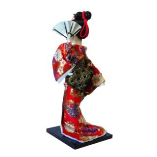 Hand-crafted Japanese Golden Fan Dancer Doll, 31cm - Image 4