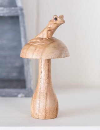 Hand-crafted Frog on a Mushroom