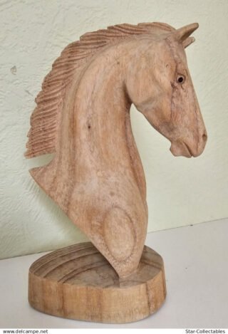 Vintage Wood Figurine/Sculpture - HORSE HEAD, 22cm - Image 3
