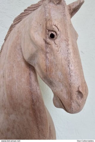 Vintage Wood Figurine/Sculpture - HORSE HEAD, 22cm