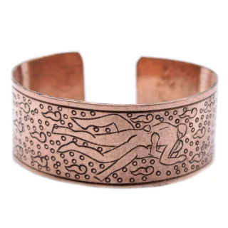 Copper Bracelet. Tibetan Mantra, Kamasutra