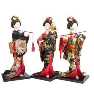 Hand-crafted Japanese Lady in Black Doll, 31cm