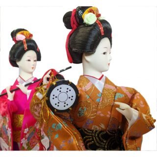 Hand-crafted Japanese Lady in Pink/Orange Doll, 31cm - Image 2