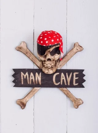 Wooden Pirate "Man Cave" Sign 28 x 28cm, Handcrafted - Image 2
