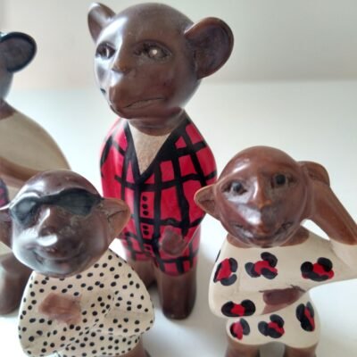Soapstone Meerkat Family Figurines, 10cm
