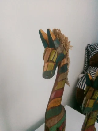 Set of 3 Handcrafted Colourful Wood Horses - Image 5