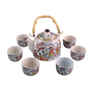 Traditional Musicians Oriental Porcelain Tea Set