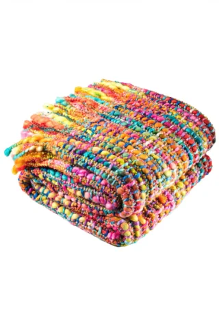 Soft Woven Rainbow Throw, 125 x 150cm - Image 2