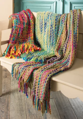 Soft Woven Rainbow Throw, 125 x 150cm