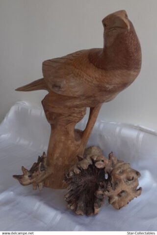 Vintage GIANT RAVEN, Wood Sculpture 50cm - Image 5
