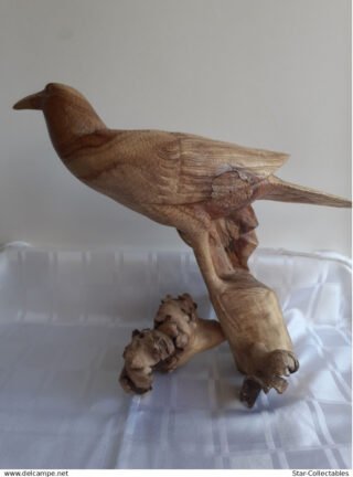 Vintage GIANT RAVEN, Wood Sculpture 50cm - Image 3