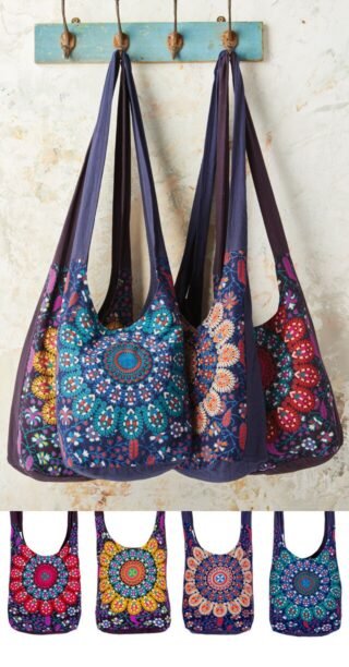 Cotton Saddhu Bag - Peacock Print, 90cm