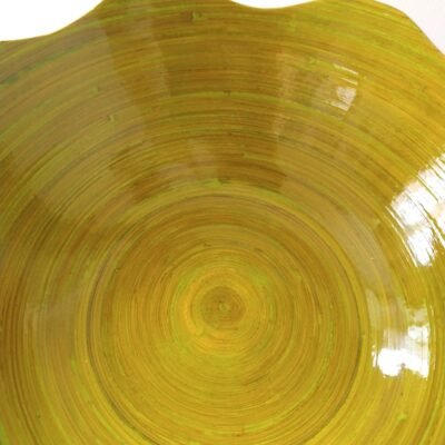 Lacquer Spun Bamboo Waves Salad Bowl and Servers