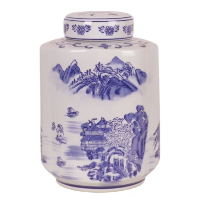 Scalloped Oriental Tea Caddy, Porcelain