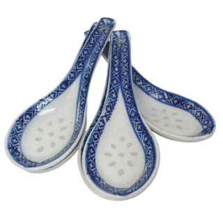 Rice Pattern Porcelain Spoons