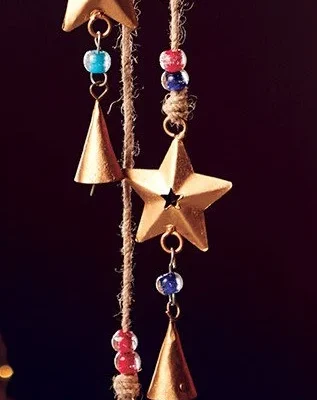Handcrafted Windchime/Mobile 5 Strings of Bells, Stars