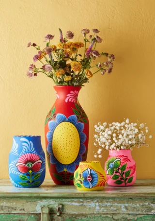 Handpainted Terracotta Sunflower Vase, 35.5cm - Image 2