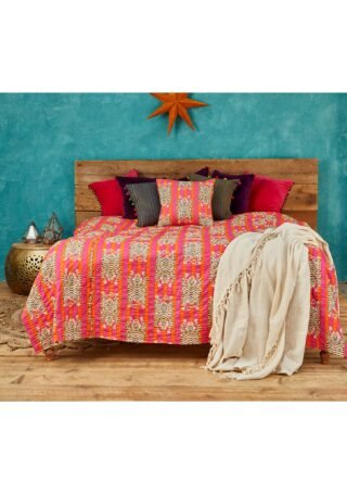 Tiger Stripe Kantha Bed Throw, 200 X 230cm
