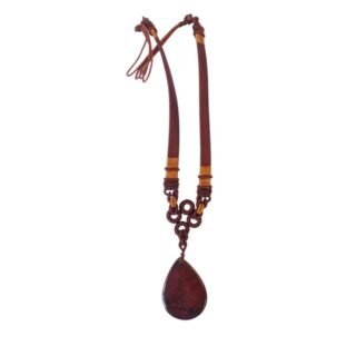 Jaspar Jade Ochre Teardrop Pendant - Image 2
