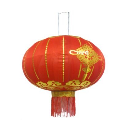 Pair of Giant Red Silky Lanterns, 52in Diameter