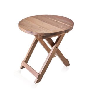 Round Folding Coffee Table, 50cm, Recycled Wood (Copy) - Image 2