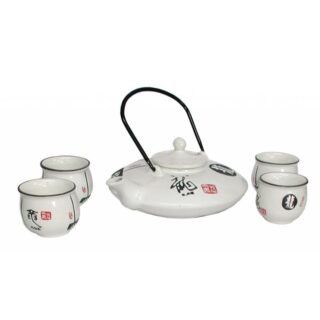 White Gloss Oriental Porcelain Teaset