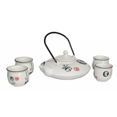White Gloss Oriental Porcelain Teaset