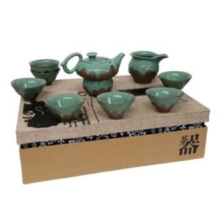 Green Iced Oriental Porcelain Teaset